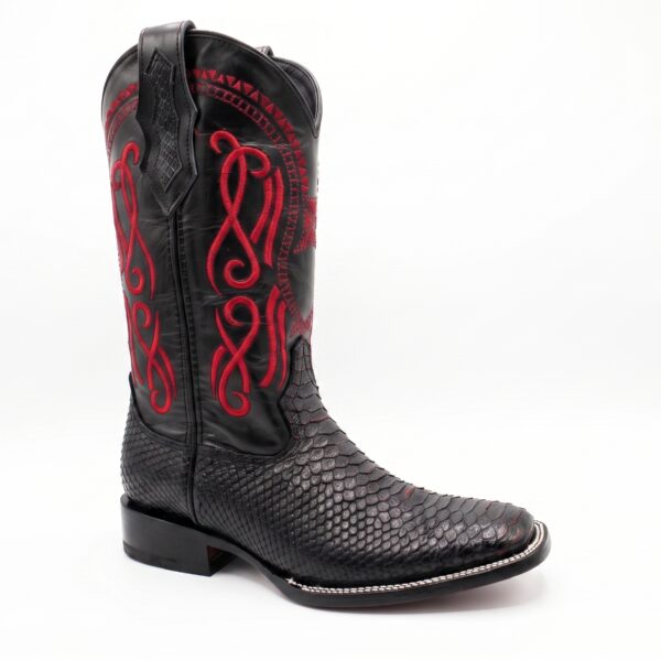 Bota Exótica de Lujo Hombre - Reptil Carmesí | Suela Roja
