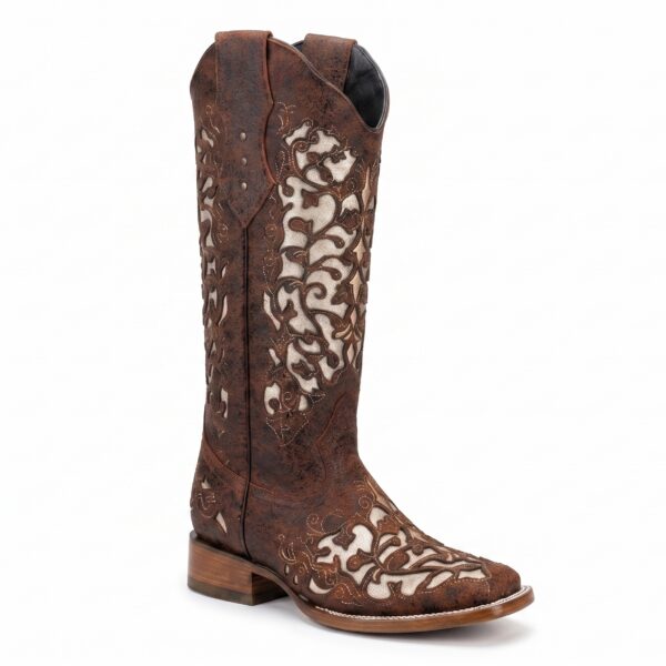 Bota Labrada Hombre Mujer | Cognac & Marfil